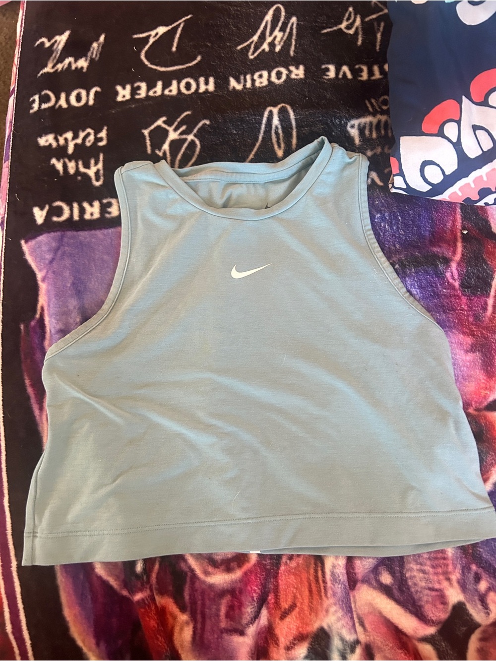 Nike Light Blue Cropped Athletic Tank